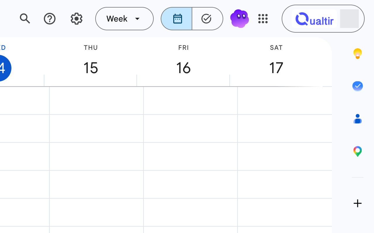 The GPT Workspace shortcut button in Google Calendar